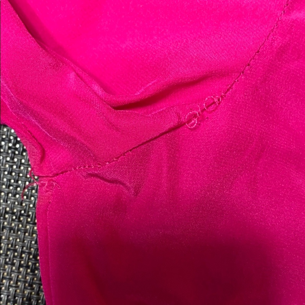 Veronica Beard Silk Magenta Button Front Blouse 4 - image 6